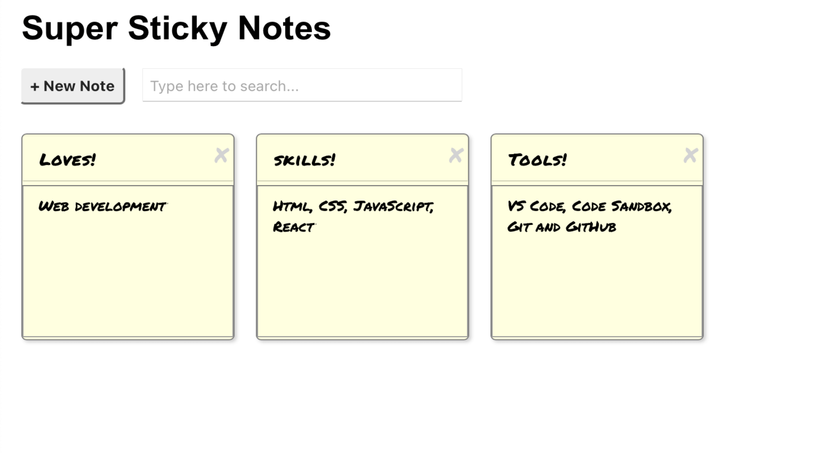 sticky note project